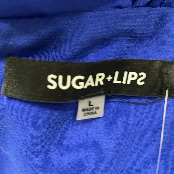 SUGAR LIPS DEEP PLUNGE FRONT AND BACK NWT SIZE L ROYAL BLUE - Picture 8 of 10